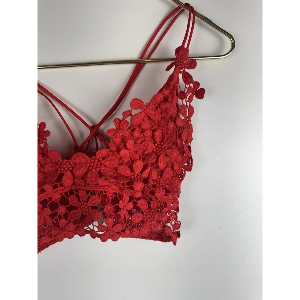 Free People Intimately Miss Dazie Crochet Lace Bralette Sz S Festival Romantic - Picture 3 of 5